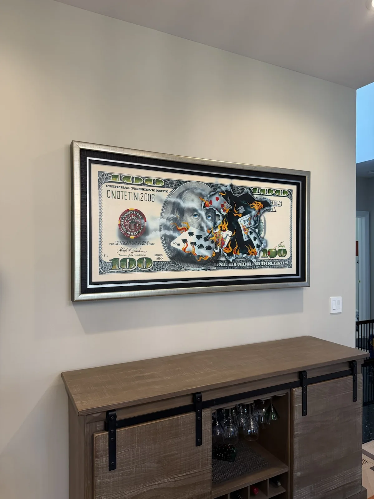 Completed art installation by ORLEG Mounting Services