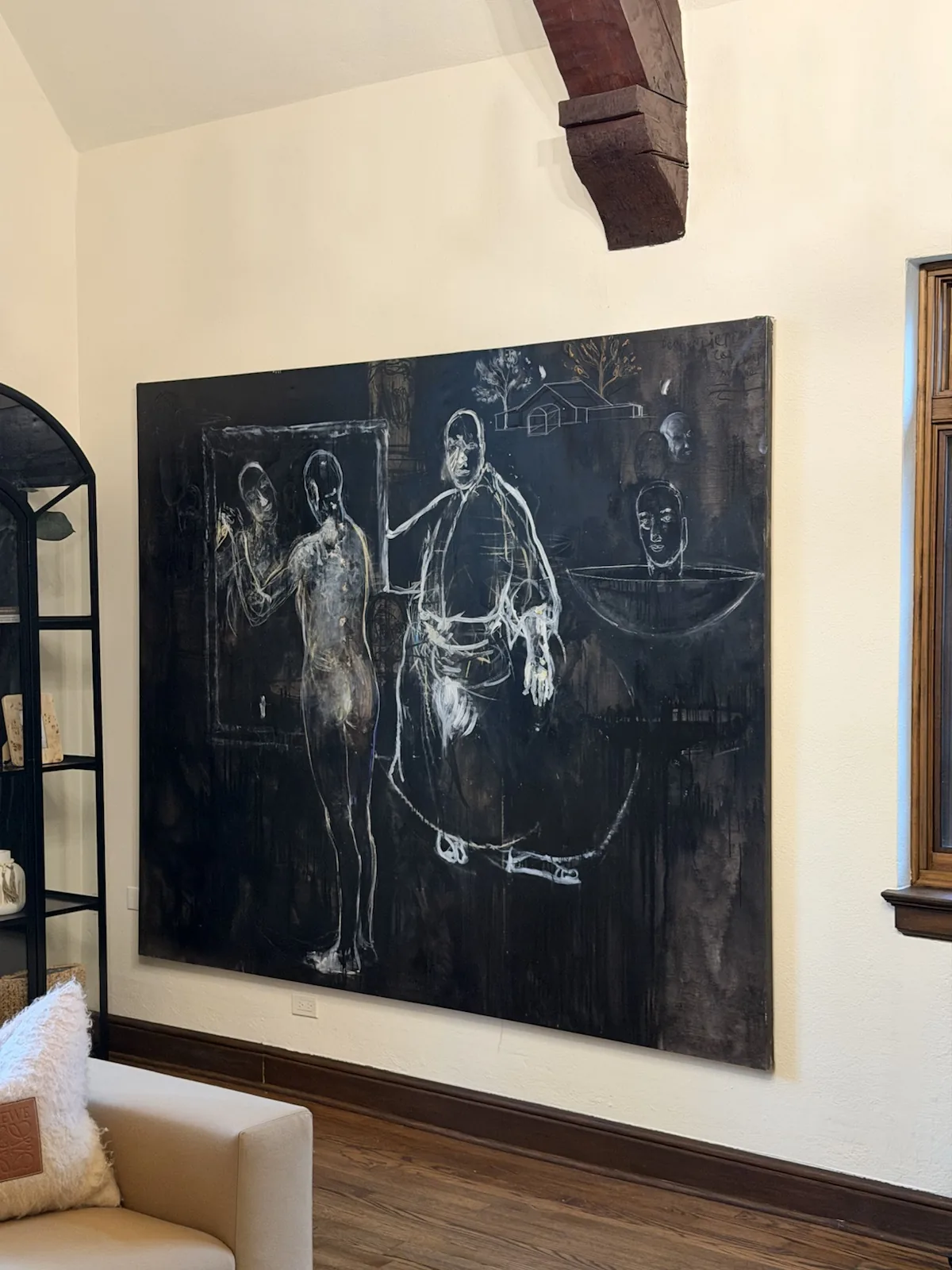 Multi-piece artwork installation with clean spacing and balance