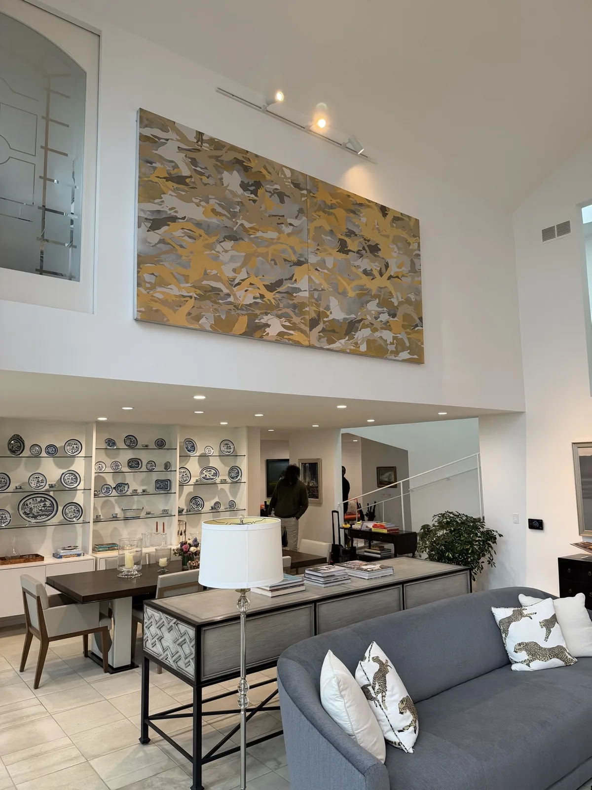 Clean residential fine art installation by ORLEG Mounting Services
