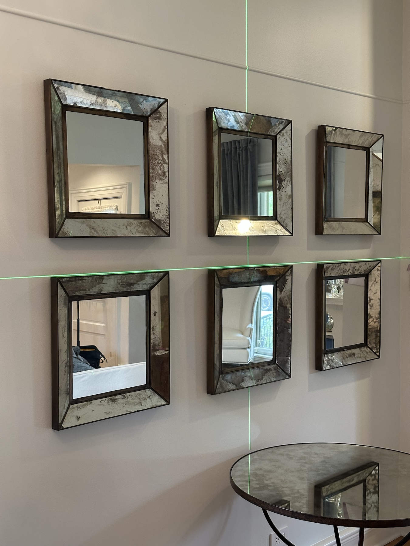 Completed mirror installation by ORLEG Mounting Services
