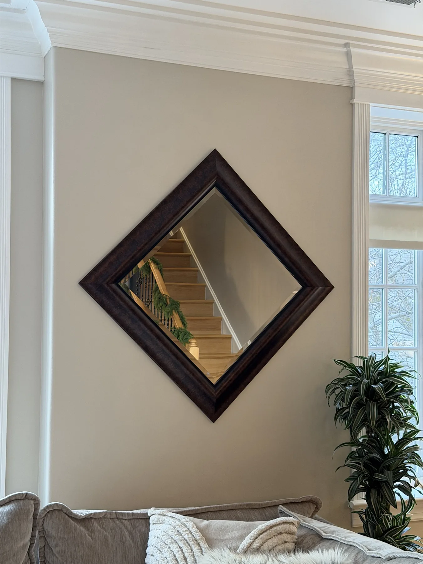 Completed mirror installation by ORLEG Mounting Services
