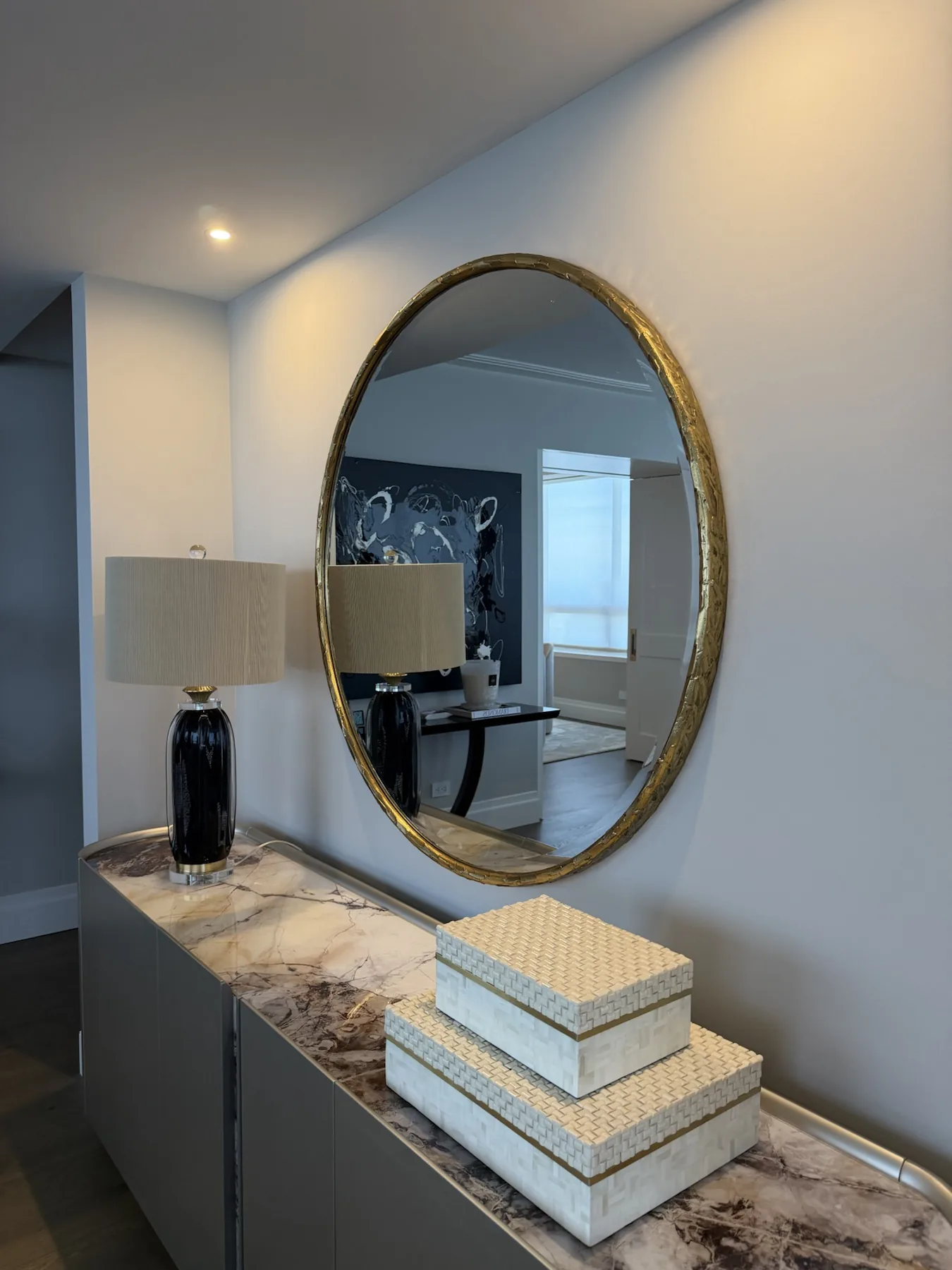 Completed mirror installation by ORLEG Mounting Services