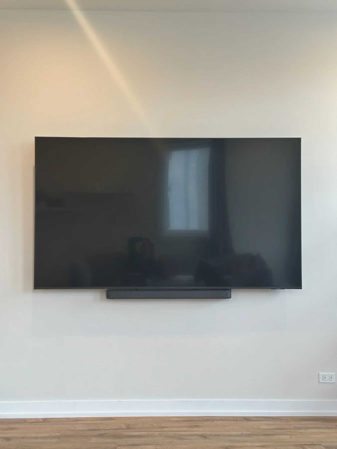 Completed TV installation by ORLEG Mounting Services