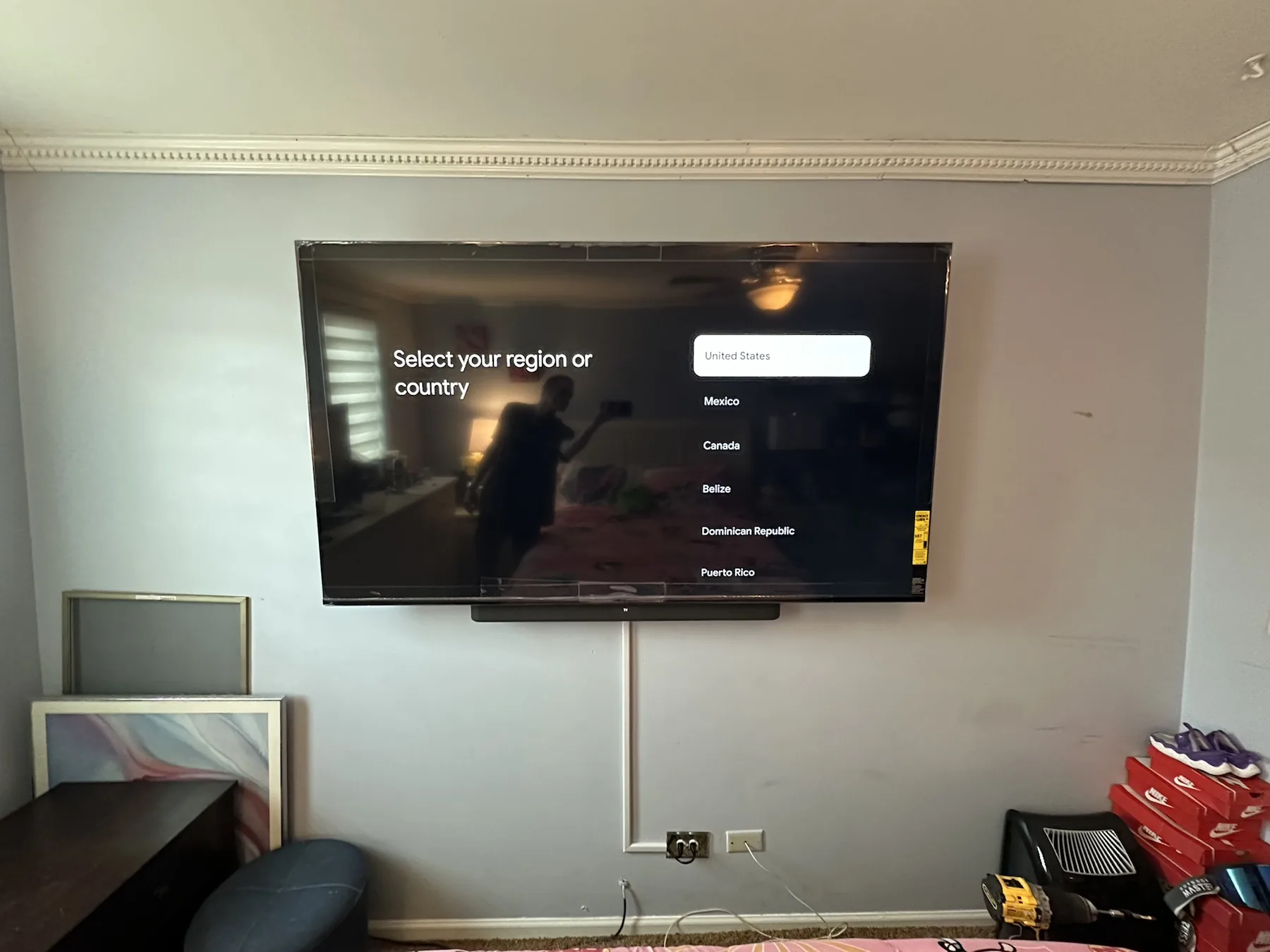 Completed TV installation by ORLEG Mounting Services