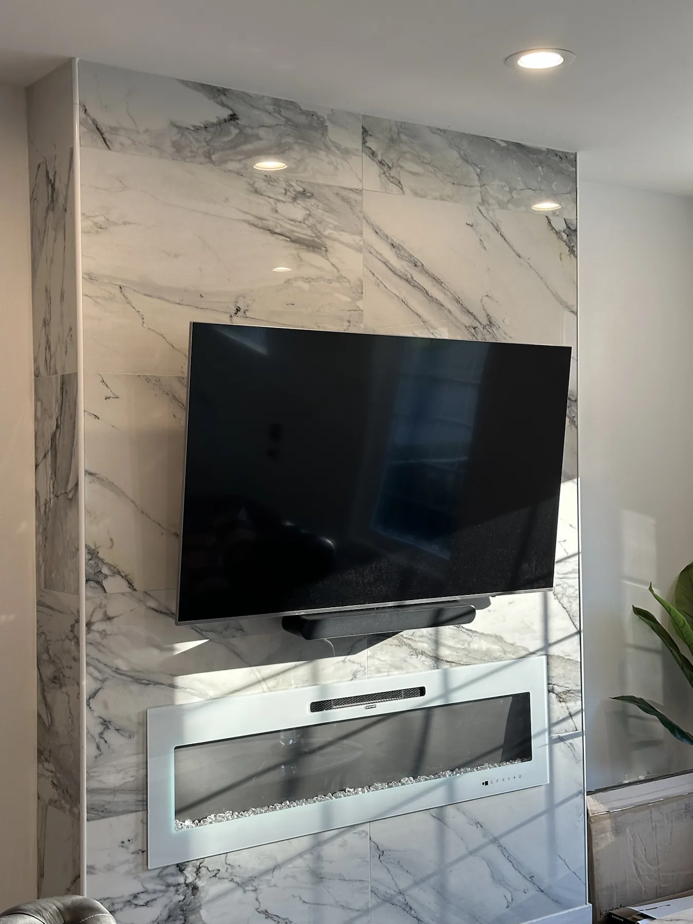 Completed TV installation by ORLEG Mounting Services