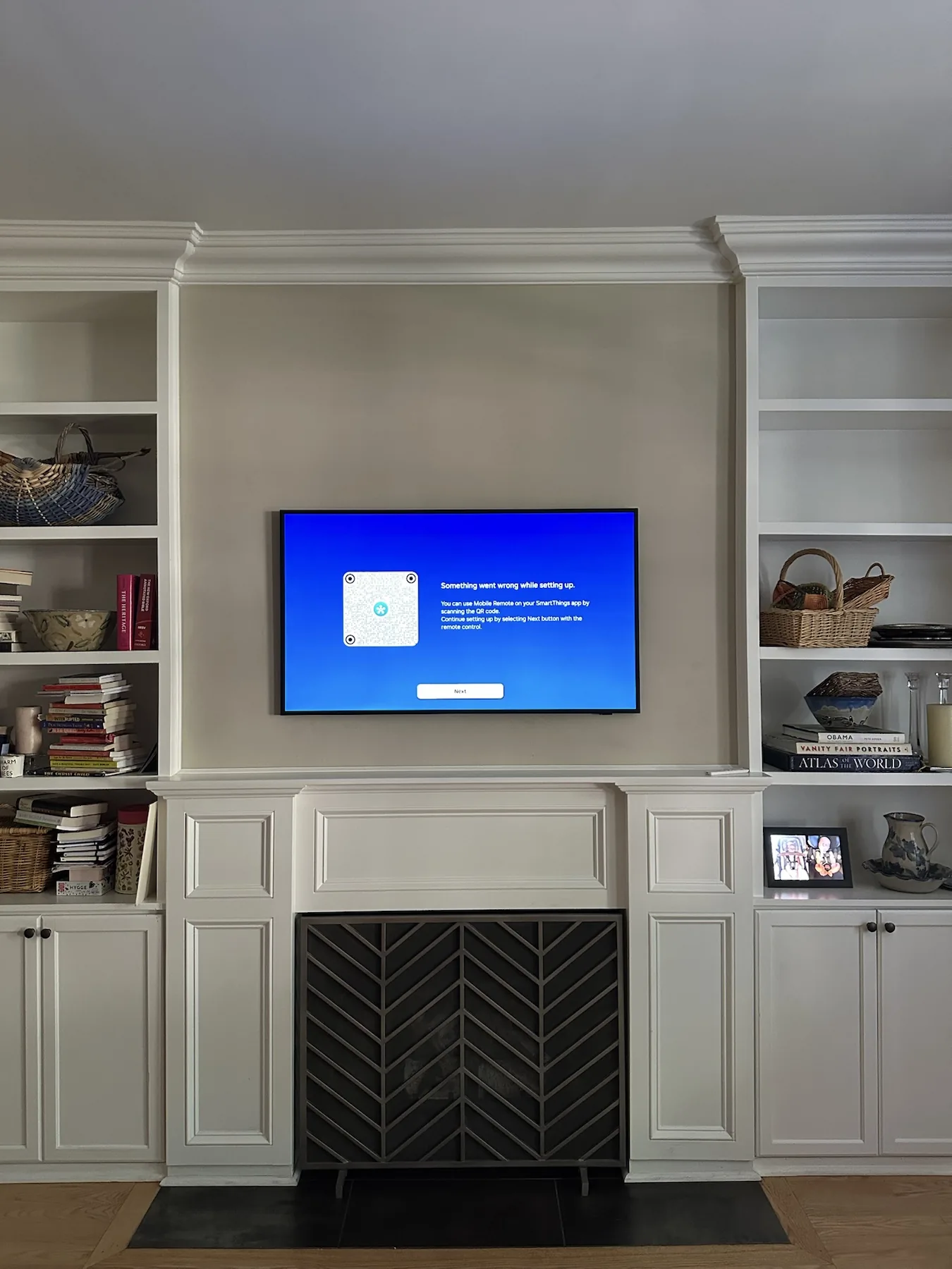 Completed TV installation by ORLEG Mounting Services