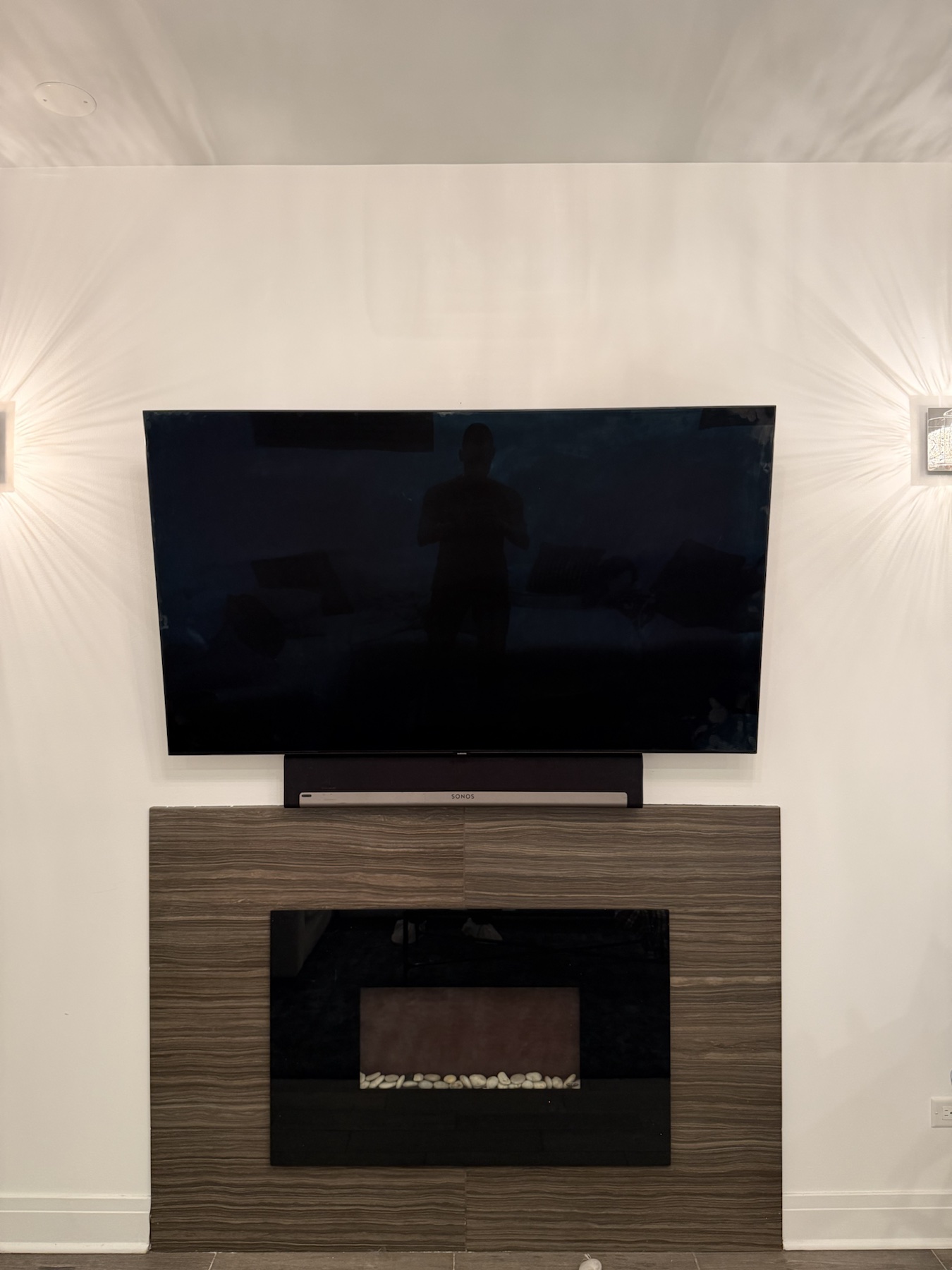 Completed TV installation by ORLEG Mounting Services