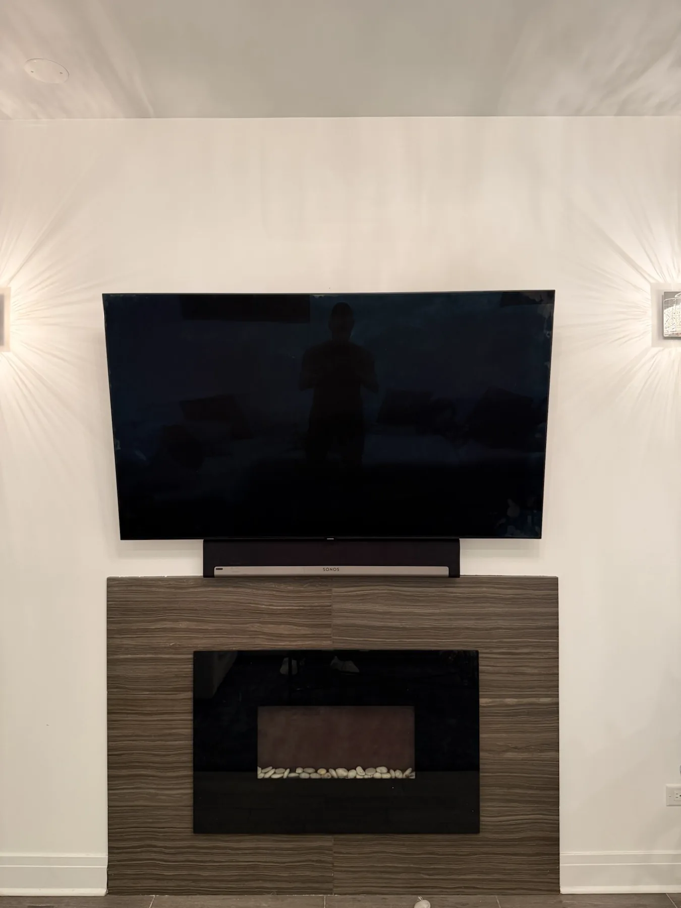Completed TV installation by ORLEG Mounting Services