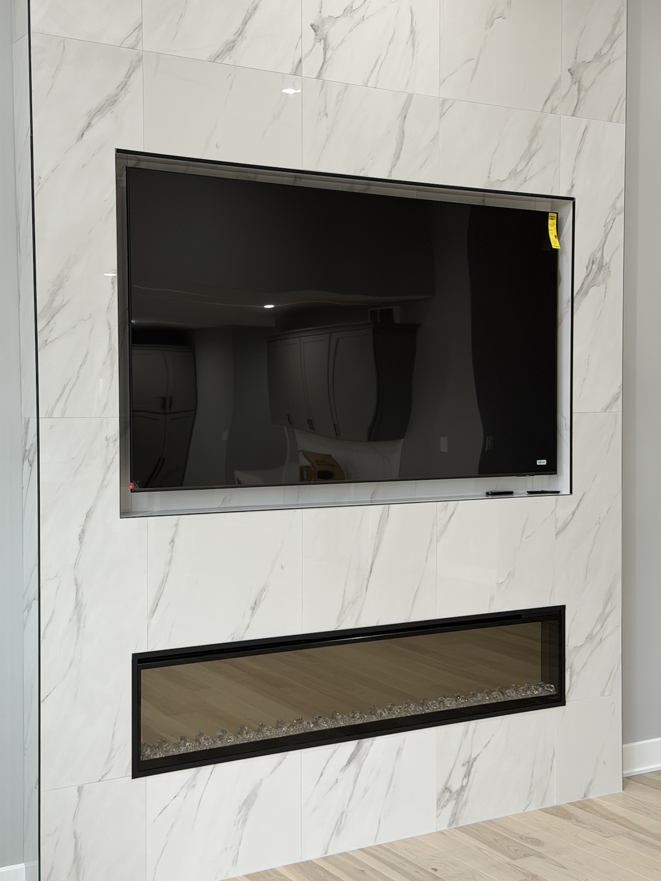 Completed TV installation by ORLEG Mounting Services