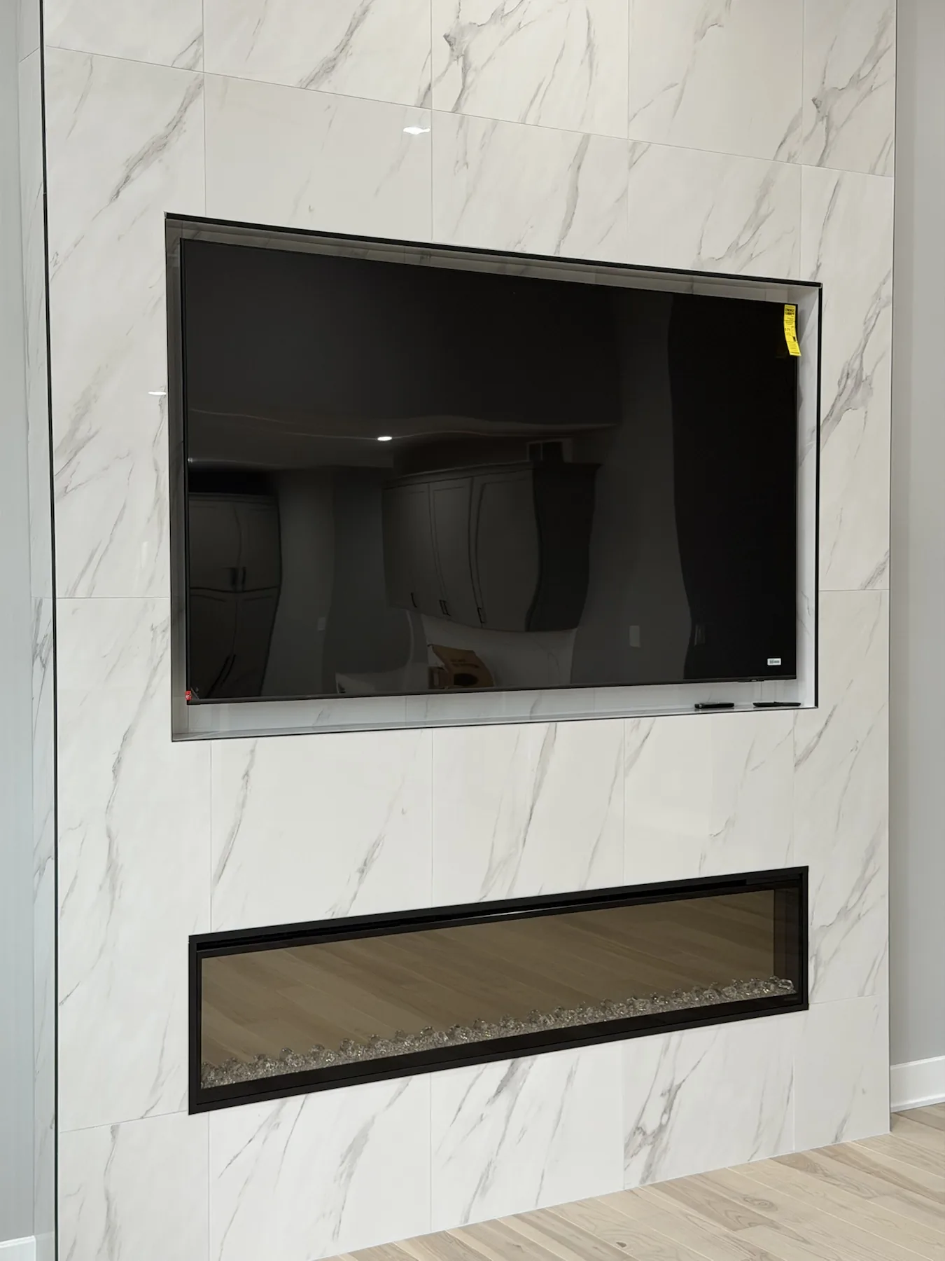 Completed TV installation by ORLEG Mounting Services