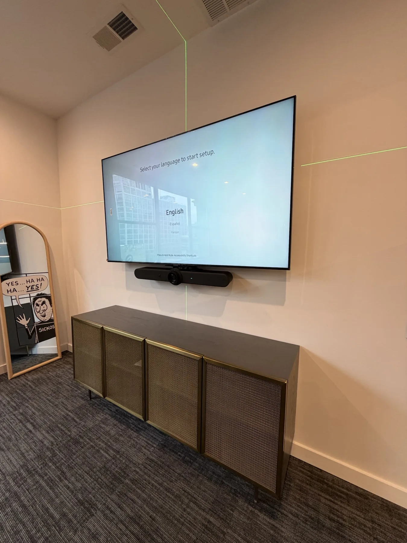 Completed TV installation by ORLEG Mounting Services